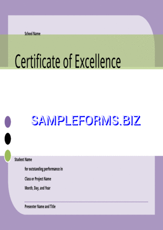 Certificate of Excellence for Student