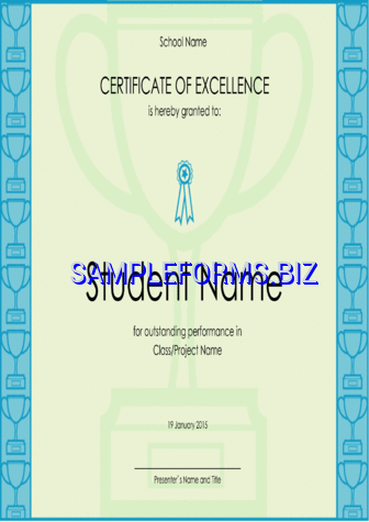 Certificate of Excellence pdf pot free